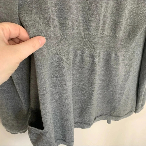 Theory Grey Merino Wool Open  Front Cardigan L - Picture 5 of 11
